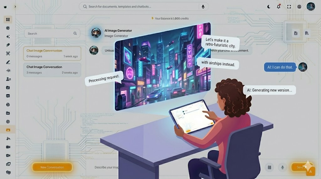 AI Image Chat Interface Showcase