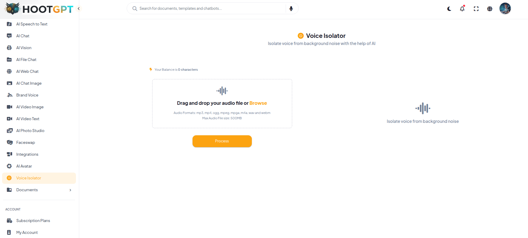 Voice Isolator Dashboard