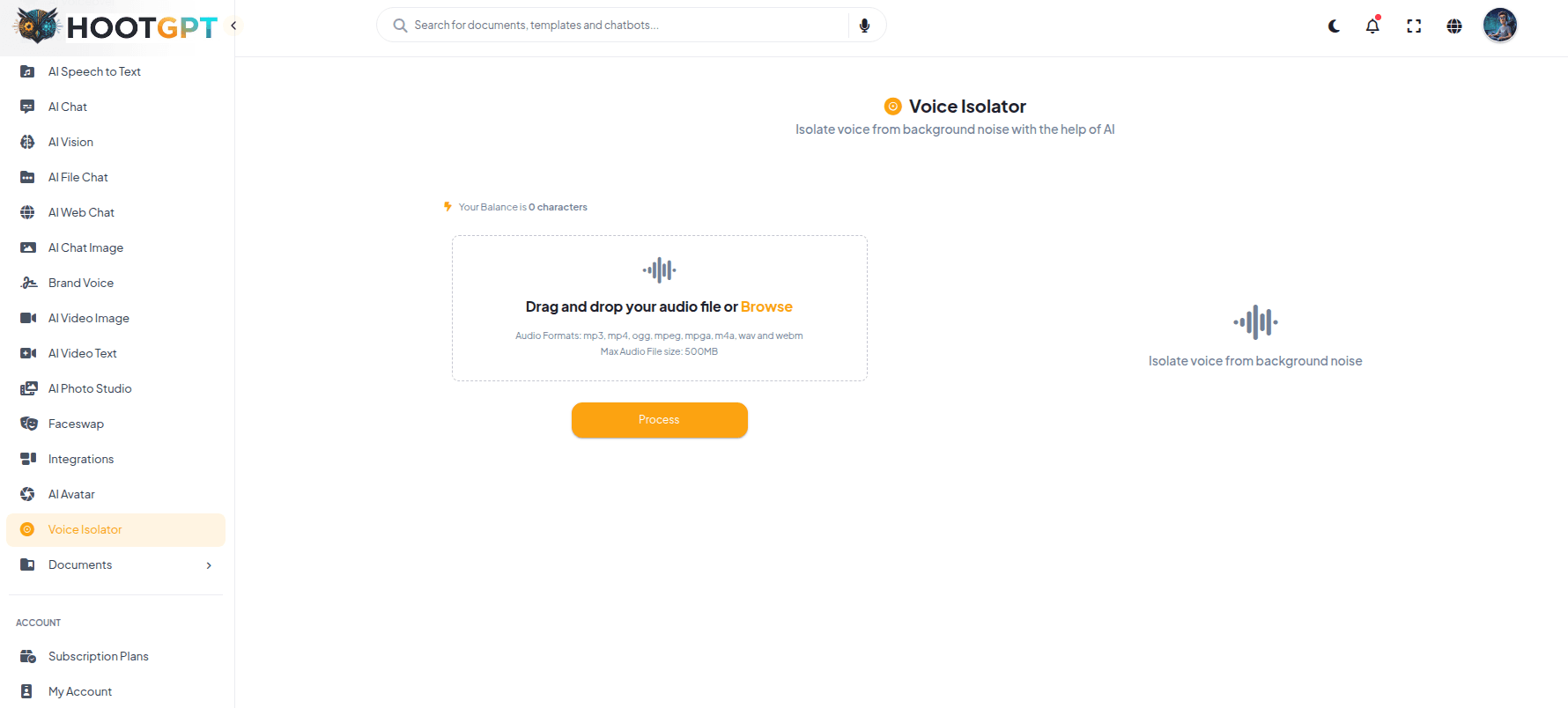 Voice Isolator Dashboard